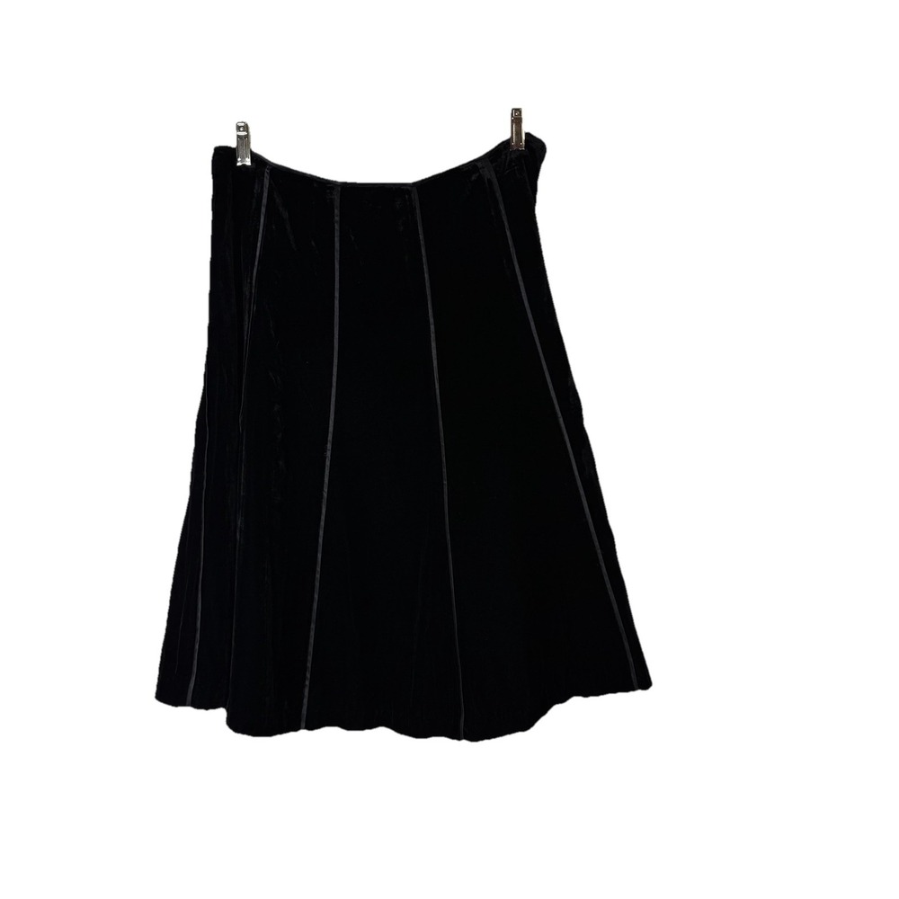 Style & Co Women Black Velvet Flare Skirt Sz 10 READ Holiday Christmas New Years